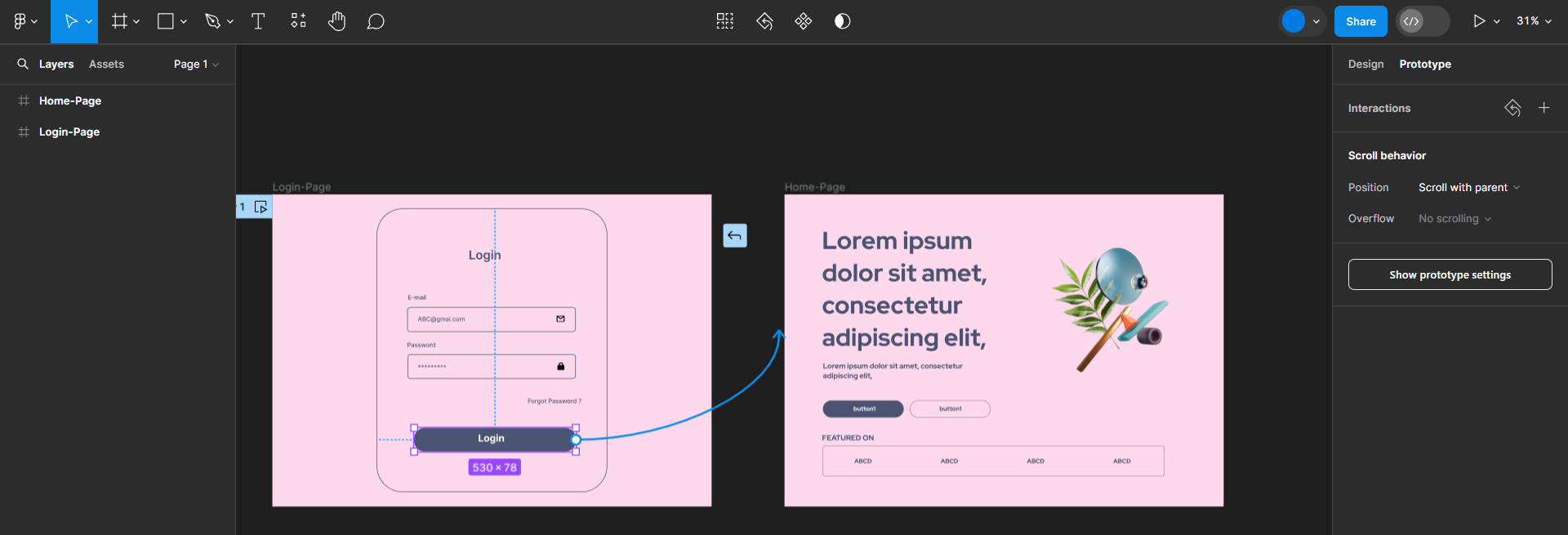 Prototyping in Figma