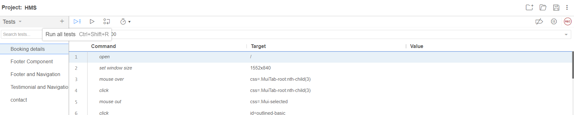 Running Tests with Selenium IDE