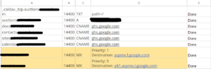 backing up old dns records before domain transfer